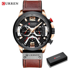 CURREN Casual Sport Watches for Men Blue Top Brand Luxury Military Leather Wrist Watch Man Clock Fashion Chronograph Wristwatch