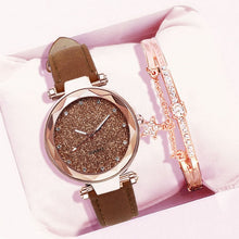 Casual Women Romantic Starry Sky Wrist Watch Bracelet Leather Rhinestone Designer Ladies Clock Simple Dress Gfit  Montre Femme