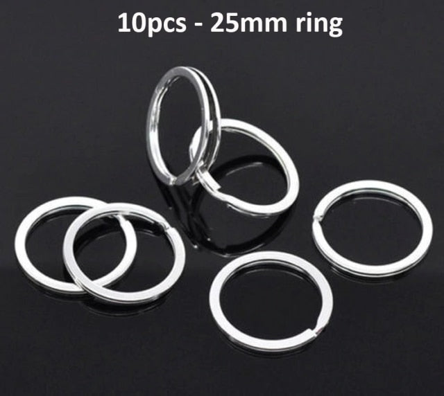 Silver Plated Metal Blank Keyring Keychain Split Ring Keyfob Key Holder Rings Women Men DIY Key Chains Key Ring Accessories