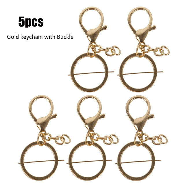 Silver Plated Metal Blank Keyring Keychain Split Ring Keyfob Key Holder Rings Women Men DIY Key Chains Key Ring Accessories