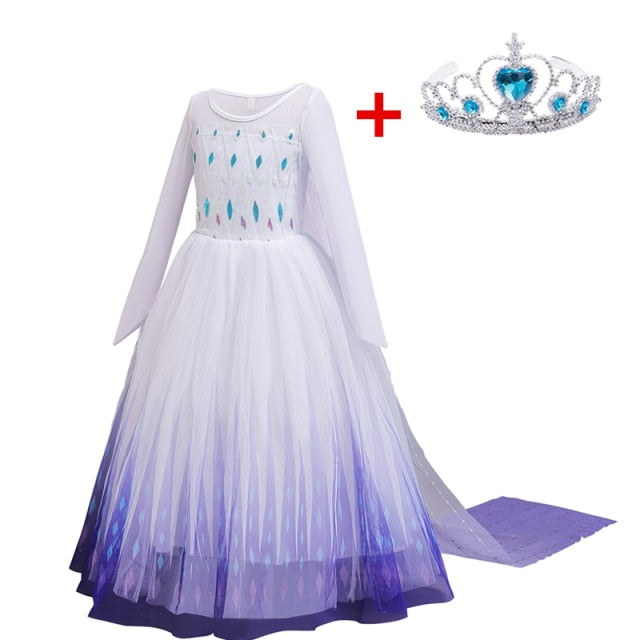 Snow Cosplay Dress Robe Princess Costume Carnival Christmas Clothes Children Dress up Kids Dresses for Girls Clothing Size 4-10Y
