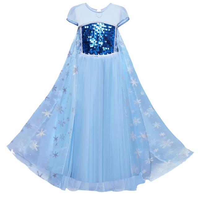 Snow Cosplay Dress Robe Princess Costume Carnival Christmas Clothes Children Dress up Kids Dresses for Girls Clothing Size 4-10Y