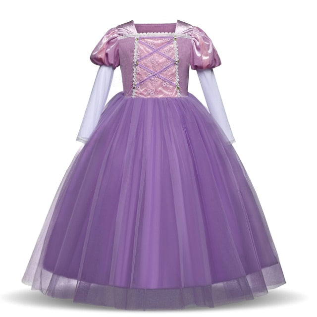Snow Cosplay Dress Robe Princess Costume Carnival Christmas Clothes Children Dress up Kids Dresses for Girls Clothing Size 4-10Y