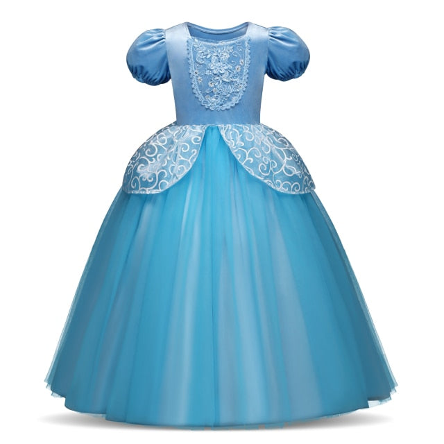 Snow Cosplay Dress Robe Princess Costume Carnival Christmas Clothes Children Dress up Kids Dresses for Girls Clothing Size 4-10Y