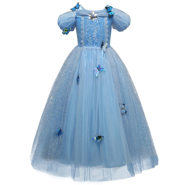 Snow Cosplay Dress Robe Princess Costume Carnival Christmas Clothes Children Dress up Kids Dresses for Girls Clothing Size 4-10Y