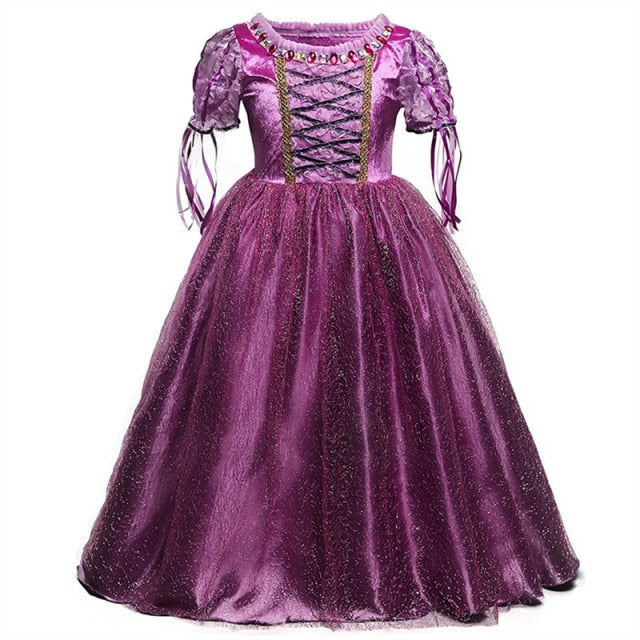 Snow Cosplay Dress Robe Princess Costume Carnival Christmas Clothes Children Dress up Kids Dresses for Girls Clothing Size 4-10Y