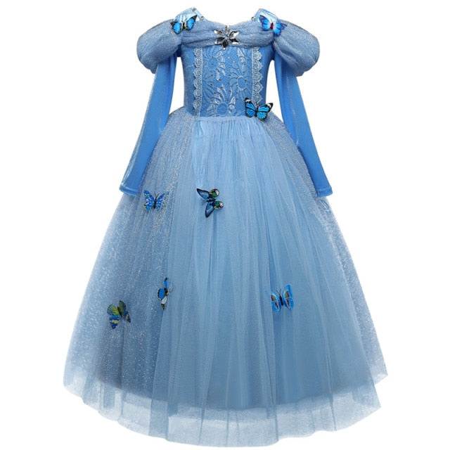Snow Cosplay Dress Robe Princess Costume Carnival Christmas Clothes Children Dress up Kids Dresses for Girls Clothing Size 4-10Y
