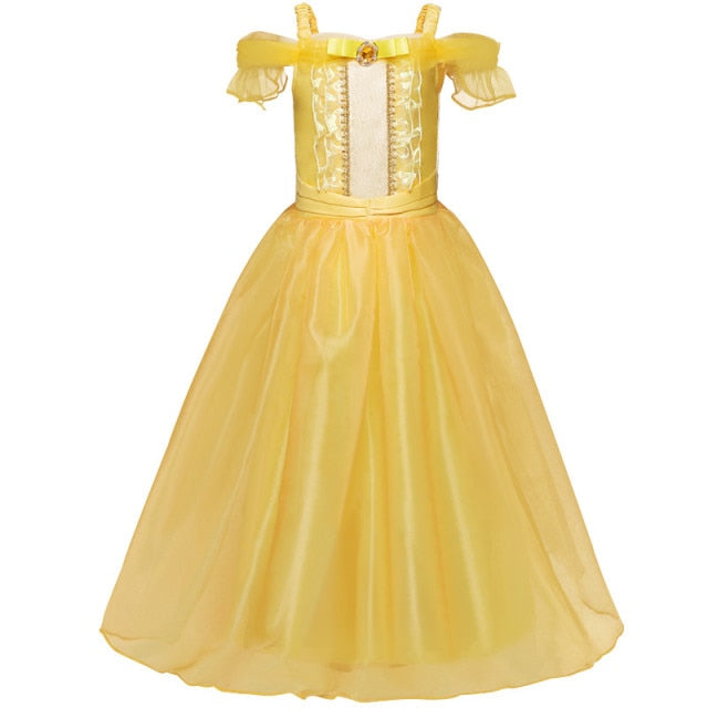 Snow Cosplay Dress Robe Princess Costume Carnival Christmas Clothes Children Dress up Kids Dresses for Girls Clothing Size 4-10Y