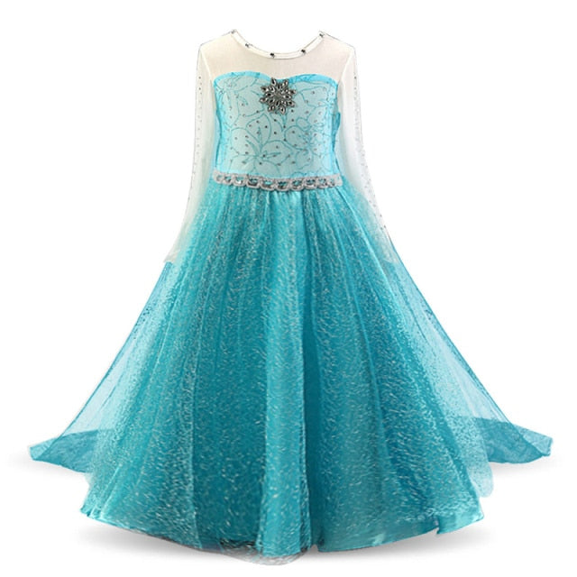 Snow Cosplay Dress Robe Princess Costume Carnival Christmas Clothes Children Dress up Kids Dresses for Girls Clothing Size 4-10Y