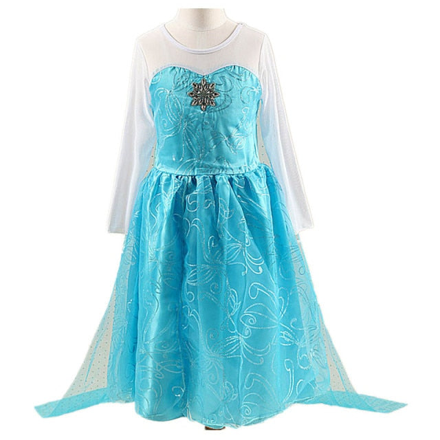 Snow Cosplay Dress Robe Princess Costume Carnival Christmas Clothes Children Dress up Kids Dresses for Girls Clothing Size 4-10Y