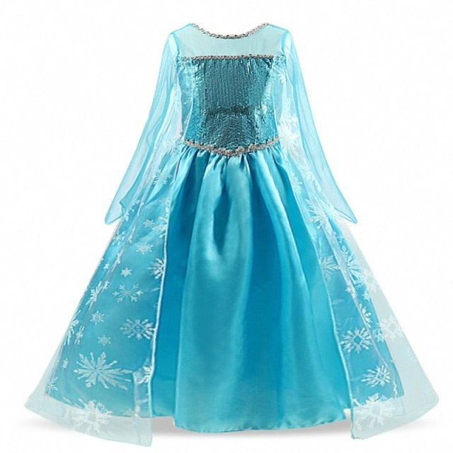 Snow Cosplay Dress Robe Princess Costume Carnival Christmas Clothes Children Dress up Kids Dresses for Girls Clothing Size 4-10Y
