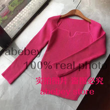 2021 new spring and summer fashion women clothes sqaure collar full sleeves elastic high waist sexy pullover WK080