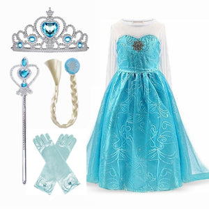 Fancy Girl Princess Dresses Beauty Belle Cosplay Costume Snow Christmas Halloween Princess Dress up Children Party Clothes