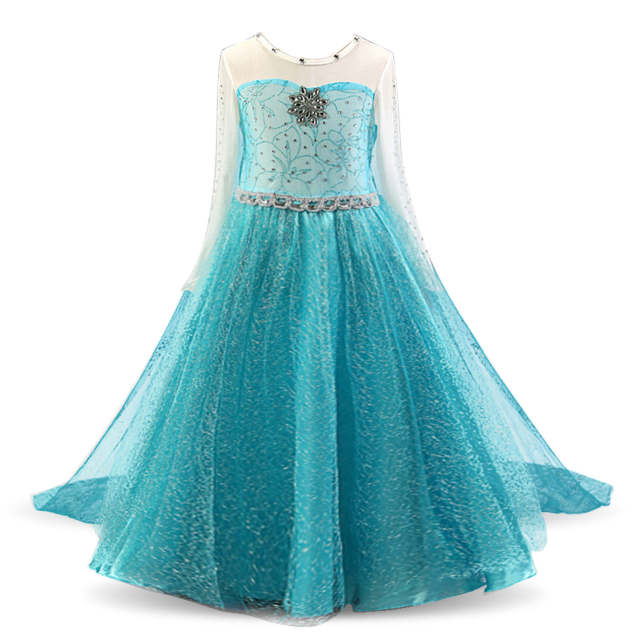 Fancy Girl Princess Dresses Beauty Belle Cosplay Costume Snow Christmas Halloween Princess Dress up Children Party Clothes