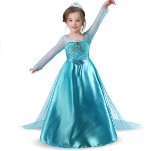 Fancy Girl Princess Dresses Beauty Belle Cosplay Costume Snow Christmas Halloween Princess Dress up Children Party Clothes