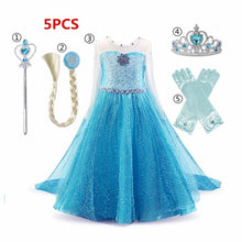 Fancy Girl Princess Dresses Beauty Belle Cosplay Costume Snow Christmas Halloween Princess Dress up Children Party Clothes