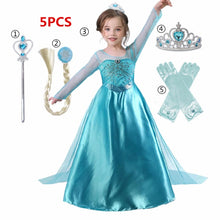 Fancy Girl Princess Dresses Beauty Belle Cosplay Costume Snow Christmas Halloween Princess Dress up Children Party Clothes