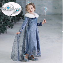 Fancy Girl Princess Dresses Beauty Belle Cosplay Costume Snow Christmas Halloween Princess Dress up Children Party Clothes