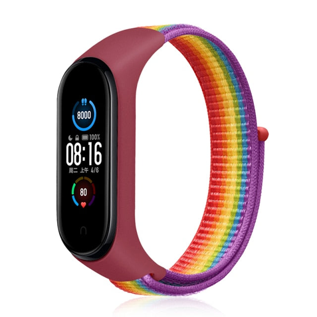 Strap for Xiaomi Mi band 6 5 4 3 Nylon Loop band Sport smartwatch Belt pulsera correa xiaomi Wristband for Miband 6 5 4 Bracelet