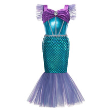 Girl Princess Little Mermaid Ariel Dress Kids Cosplay Fancy Costume Children Carnival Birthday Party Clothes Summer Dress Up