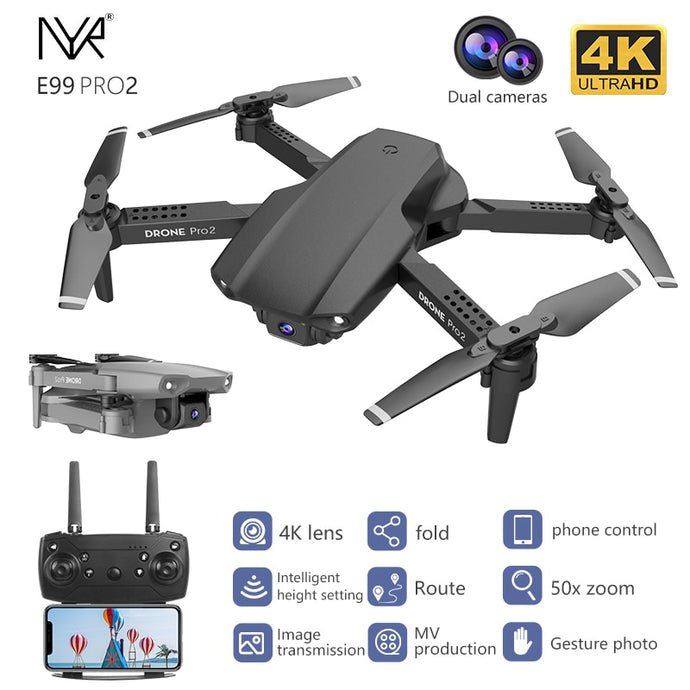 NYR E99 Pro2 RC Mini Drone 4K 1080P 720P Dual Camera WIFI FPV Aerial Photography Helicopter Foldable Quadcopter Dron Toys