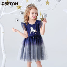 DXTON Girls Clothes 2020 New Summer Princess Dresses Flying Sleeve Kids Dress Unicorn Party Girls Dresses Children Clothing 3-8Y