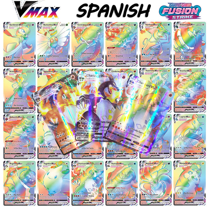 Pokemon Cards in Spanish 2021 New Arrival VMAX Holographic Playing Card Game Castellano Español Children Toy