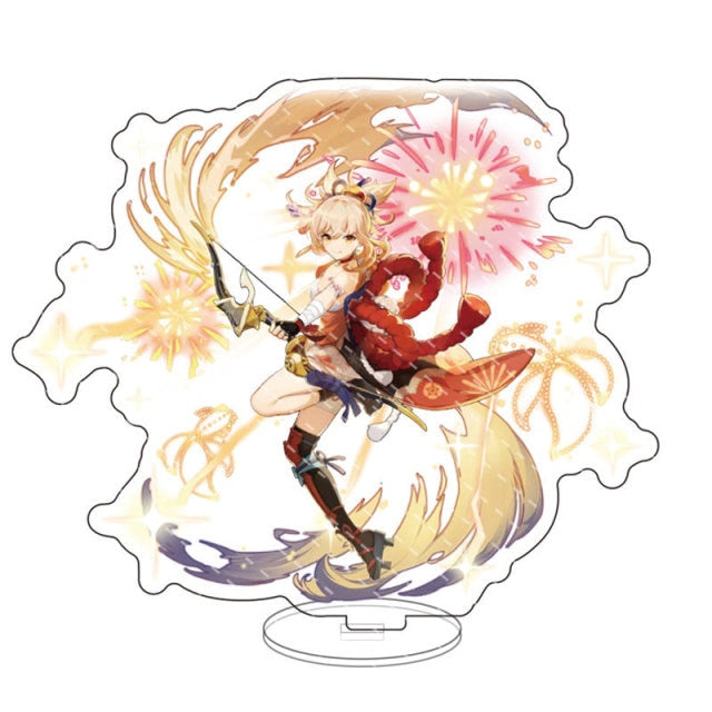 Anime Figure Genshin Impact Zhongli Diluc Venti Klee Keqing Qiqi Acrylic Stand Model Plate Desk Decor Standing Sign Fans Gifts