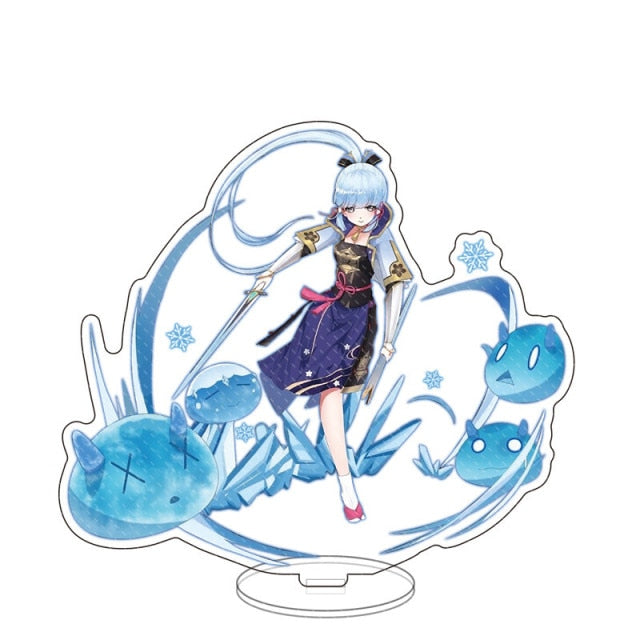 Anime Figure Genshin Impact Zhongli Diluc Venti Klee Keqing Qiqi Acrylic Stand Model Plate Desk Decor Standing Sign Fans Gifts