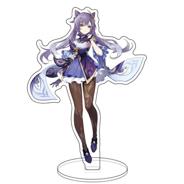 Anime Figure Genshin Impact Xiao Venti Hutao Zhongli Acrylic Stand Model Plate Desk Decor Standing Sign Keychain for Fans Gifts