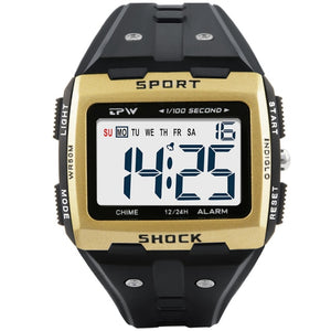 Big Numbers Men Sport Watch Digital Multifunction Alarm Chrono 5Bar Waterproof Back Light Square Screen