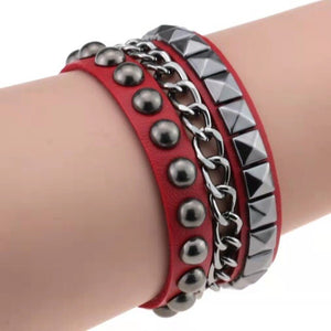 1pc New PU Leather Bracelets for Women Men Jewelry Punk Wrap Adjustable Wristband Bracelets&Bangles Hand Strap