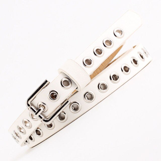 Fashion Pu Leather Belt for Ladies Women with Rivet Studded Single Grommet Holes Waist Chain hip hop girls Rivet Bracelet