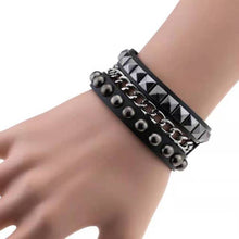 Bracelets Punk Leather Black Bracelet Homme Fashion Popular Cool Girls Or Boys Birthday Gift Bracelet For Women