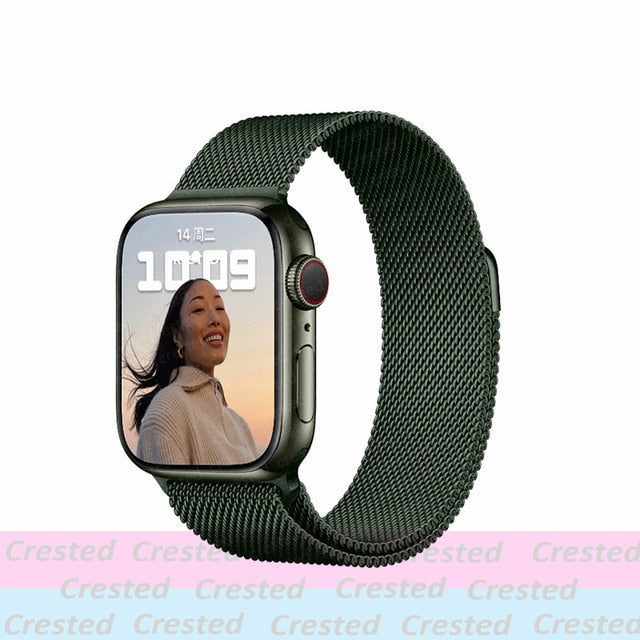 Strap For Apple watch band 44mm 40mm 38mm 42mm metal Magnetic Loop correa Accessories bracelet iWatch serie 4 3 SE 6 7 45mm 41mm