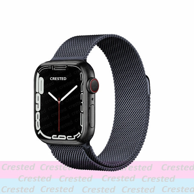 Strap For Apple watch band 44mm 40mm 38mm 42mm metal Magnetic Loop correa Accessories bracelet iWatch serie 4 3 SE 6 7 45mm 41mm