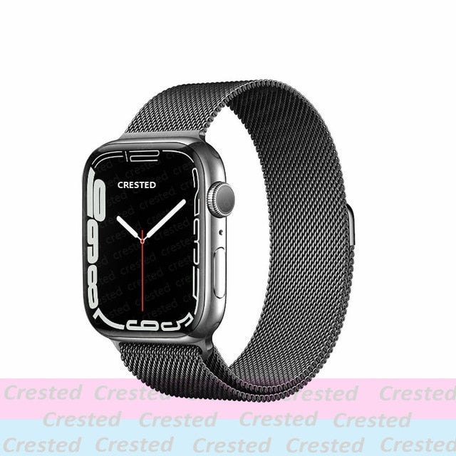Strap For Apple watch band 44mm 40mm 38mm 42mm metal Magnetic Loop correa Accessories bracelet iWatch serie 4 3 SE 6 7 45mm 41mm