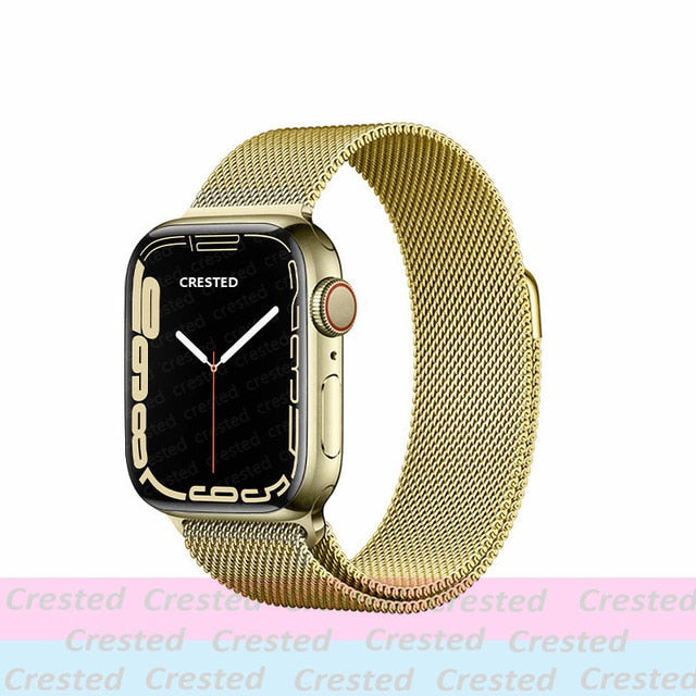 Strap For Apple watch band 44mm 40mm 38mm 42mm metal Magnetic Loop correa Accessories bracelet iWatch serie 4 3 SE 6 7 45mm 41mm