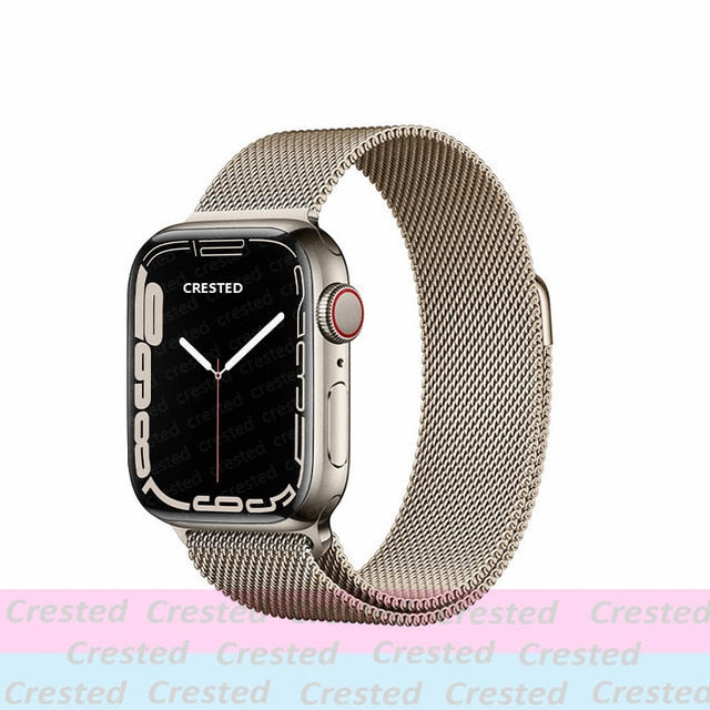 Strap For Apple watch band 44mm 40mm 38mm 42mm metal Magnetic Loop correa Accessories bracelet iWatch serie 4 3 SE 6 7 45mm 41mm