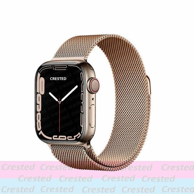 Strap For Apple watch band 44mm 40mm 38mm 42mm metal Magnetic Loop correa Accessories bracelet iWatch serie 4 3 SE 6 7 45mm 41mm