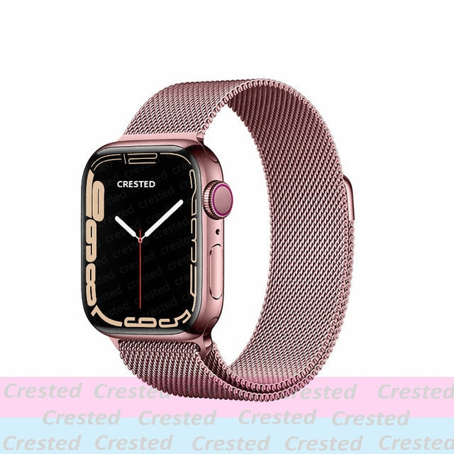 Strap For Apple watch band 44mm 40mm 38mm 42mm metal Magnetic Loop correa Accessories bracelet iWatch serie 4 3 SE 6 7 45mm 41mm