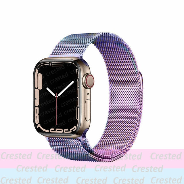 Strap For Apple watch band 44mm 40mm 38mm 42mm metal Magnetic Loop correa Accessories bracelet iWatch serie 4 3 SE 6 7 45mm 41mm