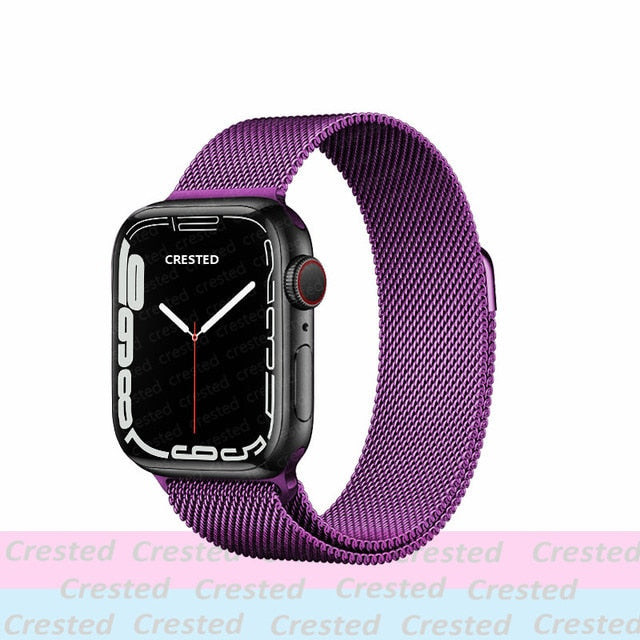 Strap For Apple watch band 44mm 40mm 38mm 42mm metal Magnetic Loop correa Accessories bracelet iWatch serie 4 3 SE 6 7 45mm 41mm