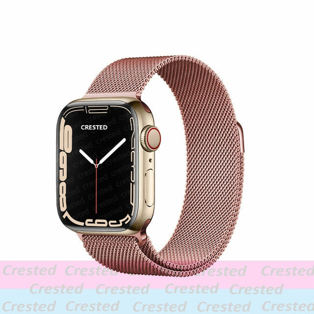 Strap For Apple watch band 44mm 40mm 38mm 42mm metal Magnetic Loop correa Accessories bracelet iWatch serie 4 3 SE 6 7 45mm 41mm