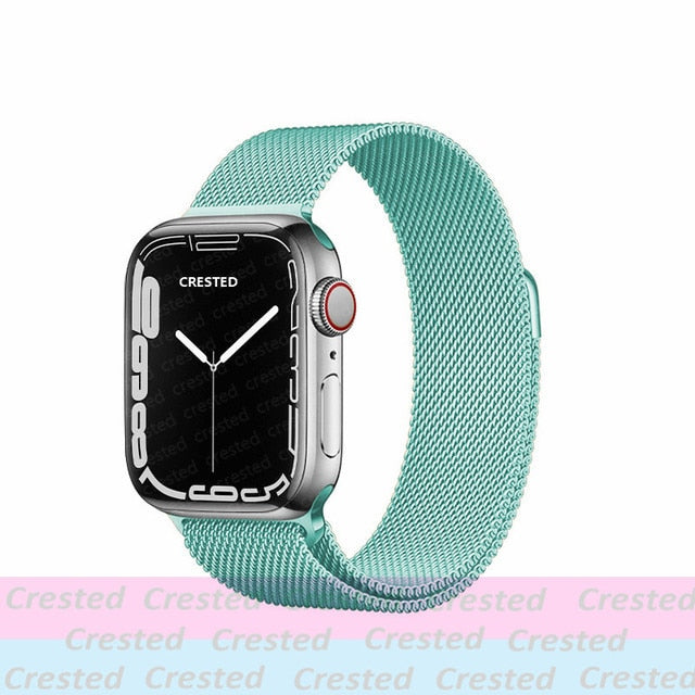 Strap For Apple watch band 44mm 40mm 38mm 42mm metal Magnetic Loop correa Accessories bracelet iWatch serie 4 3 SE 6 7 45mm 41mm