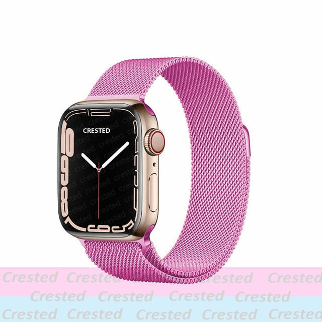 Strap For Apple watch band 44mm 40mm 38mm 42mm metal Magnetic Loop correa Accessories bracelet iWatch serie 4 3 SE 6 7 45mm 41mm