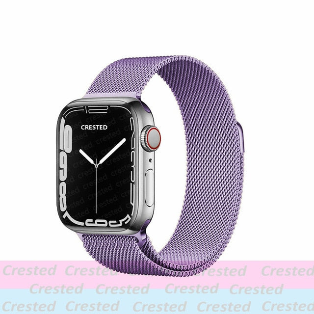 Strap For Apple watch band 44mm 40mm 38mm 42mm metal Magnetic Loop correa Accessories bracelet iWatch serie 4 3 SE 6 7 45mm 41mm