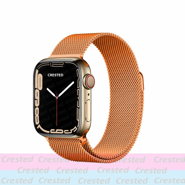 Strap For Apple watch band 44mm 40mm 38mm 42mm metal Magnetic Loop correa Accessories bracelet iWatch serie 4 3 SE 6 7 45mm 41mm