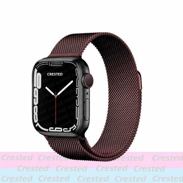 Strap For Apple watch band 44mm 40mm 38mm 42mm metal Magnetic Loop correa Accessories bracelet iWatch serie 4 3 SE 6 7 45mm 41mm