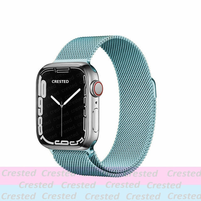 Strap For Apple watch band 44mm 40mm 38mm 42mm metal Magnetic Loop correa Accessories bracelet iWatch serie 4 3 SE 6 7 45mm 41mm